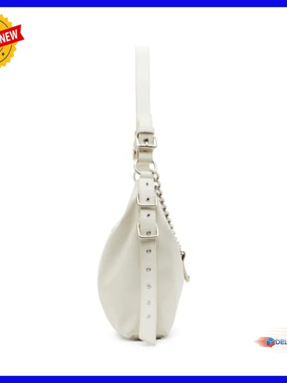 Vegan Leather Hobo Bag with Adjustable Strap and Interior Pocket